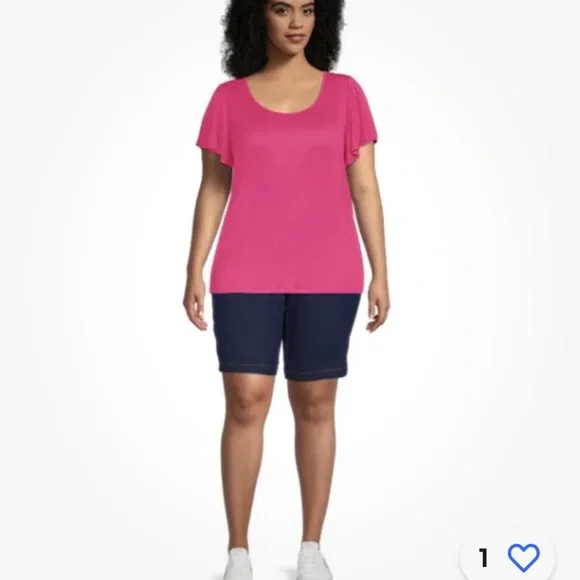 Just My Size Women’s Plus 4 Pocket Pull On Dark Indigo Shorts Size 3X NEW - Picture 3 of 9